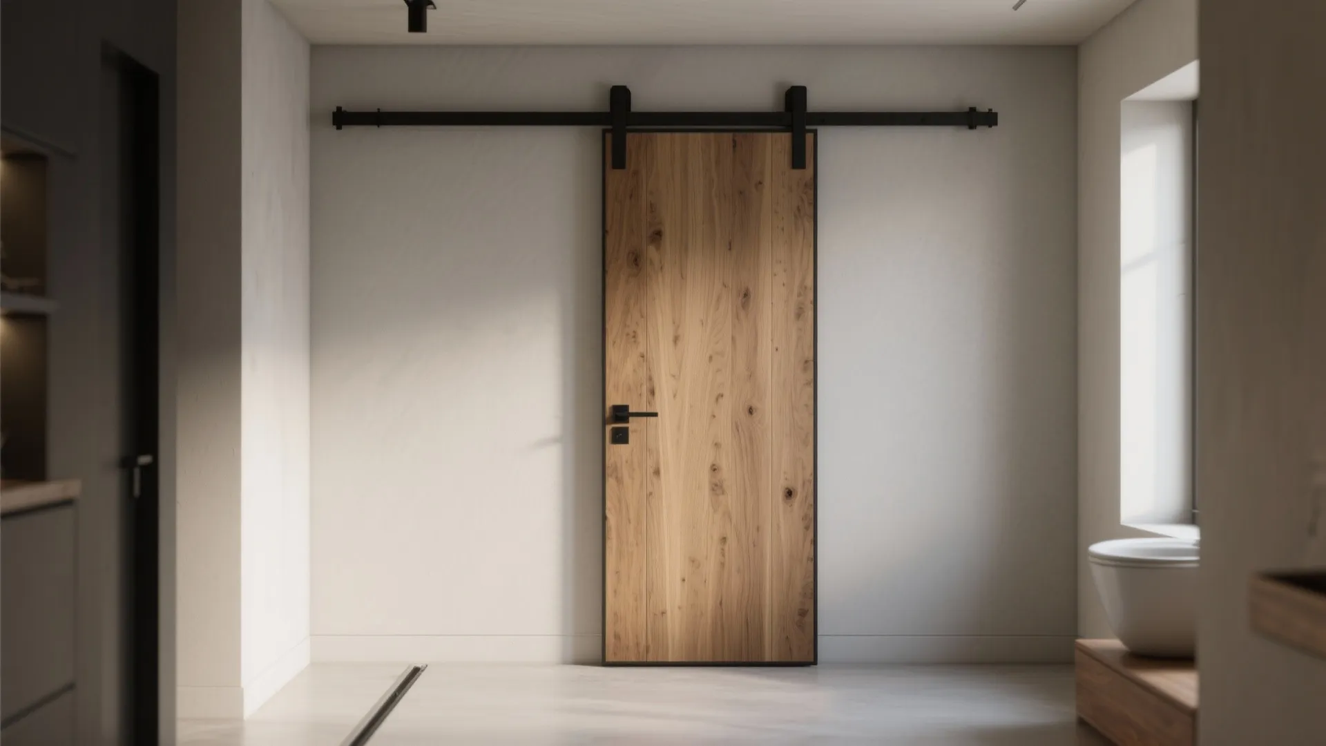 Space-Saving Sliding Barn-Style Wooden Door