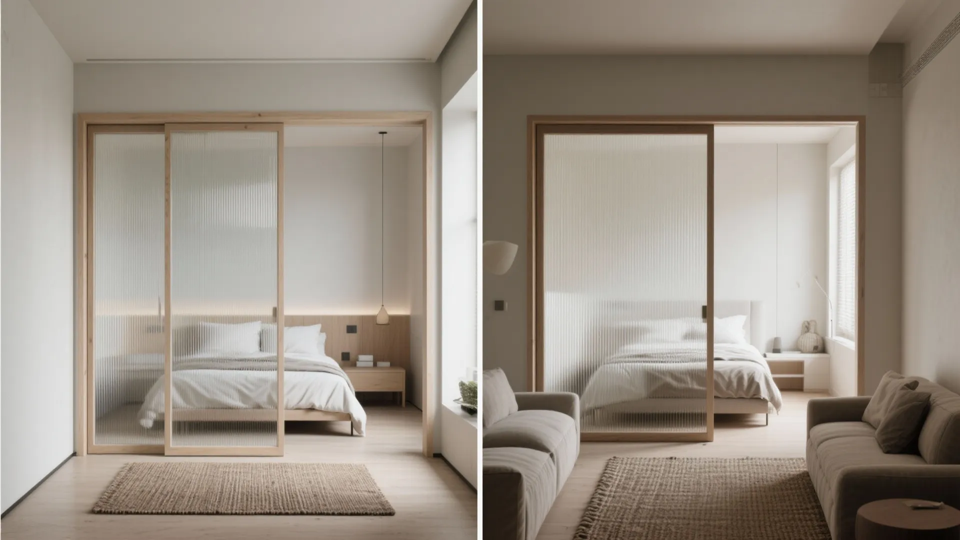 Sliding partitions for a flexi bedroom