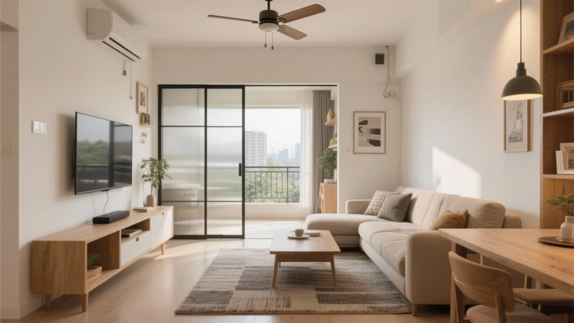 Idea 2: Open-Plan Living-Dining With Sliding Separation