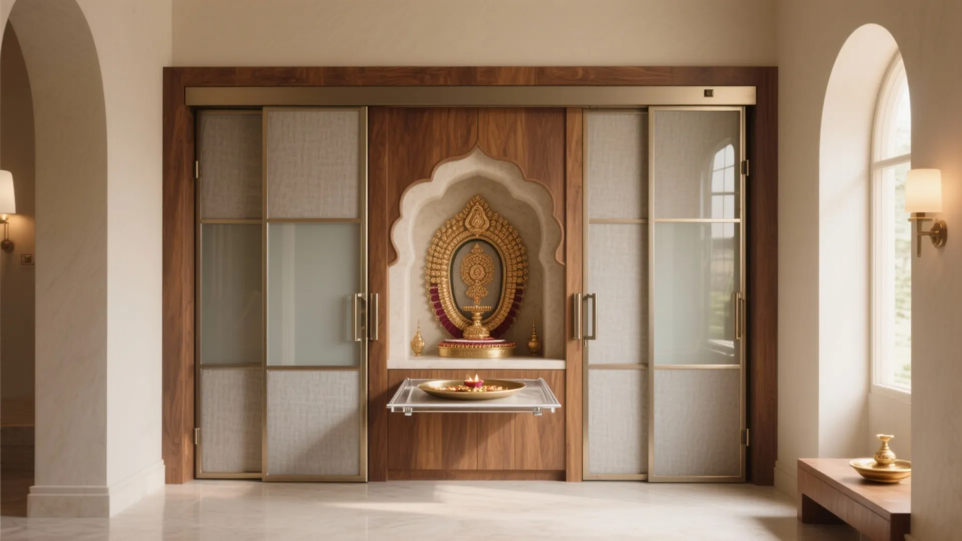 Sliding Niche with Multi-Use Doors