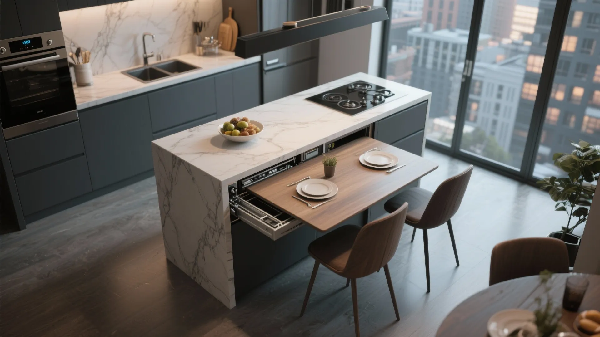 4. Slide-Out Dining Table