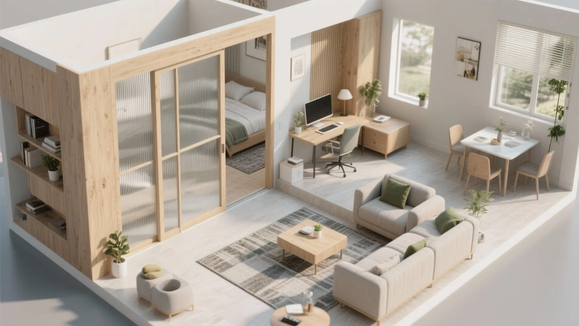 Sliding partitions for flexible zones