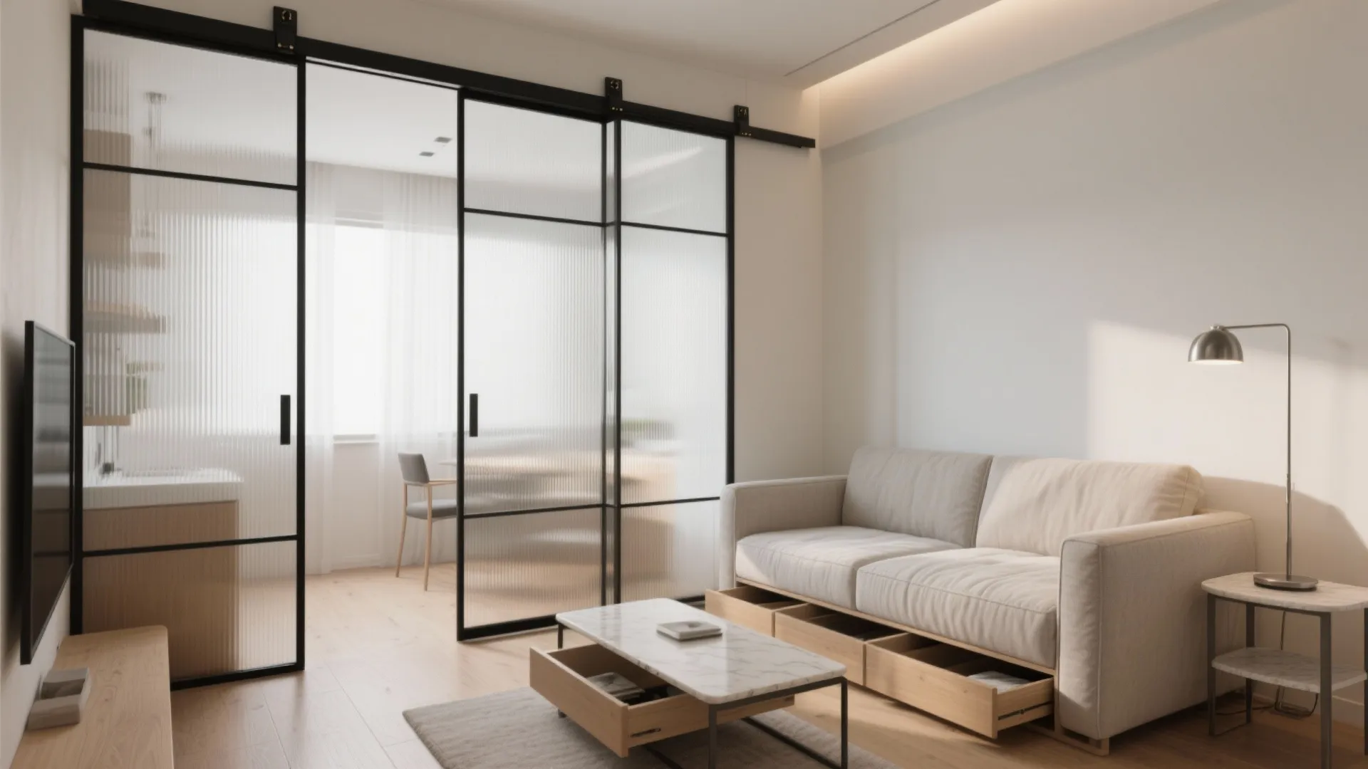 Sliding Partitions and Multi-Functional Furniture