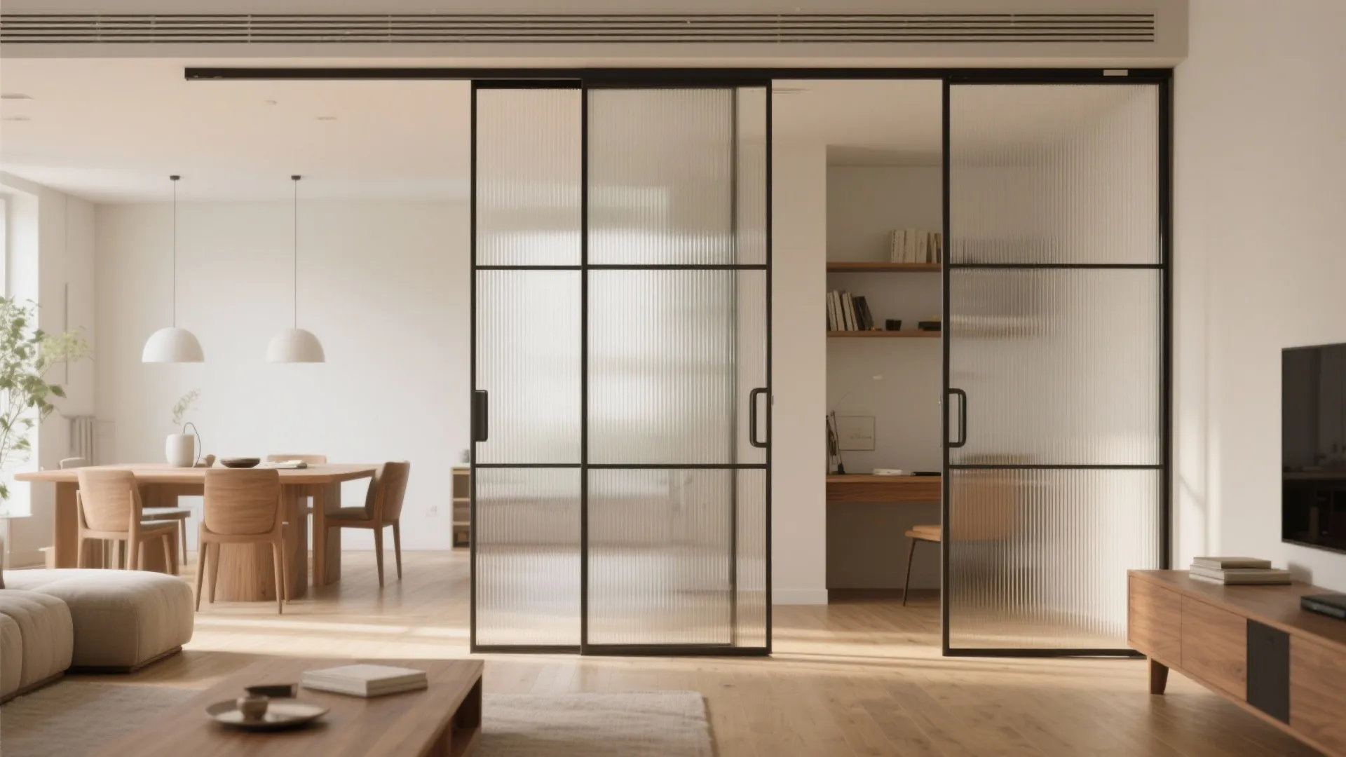 Sliding partitions for flexible rooms
