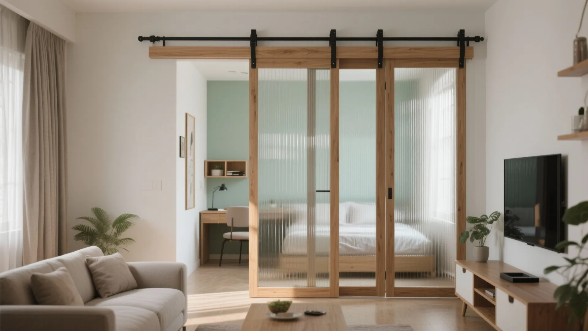 Sliding partitions for flexible living