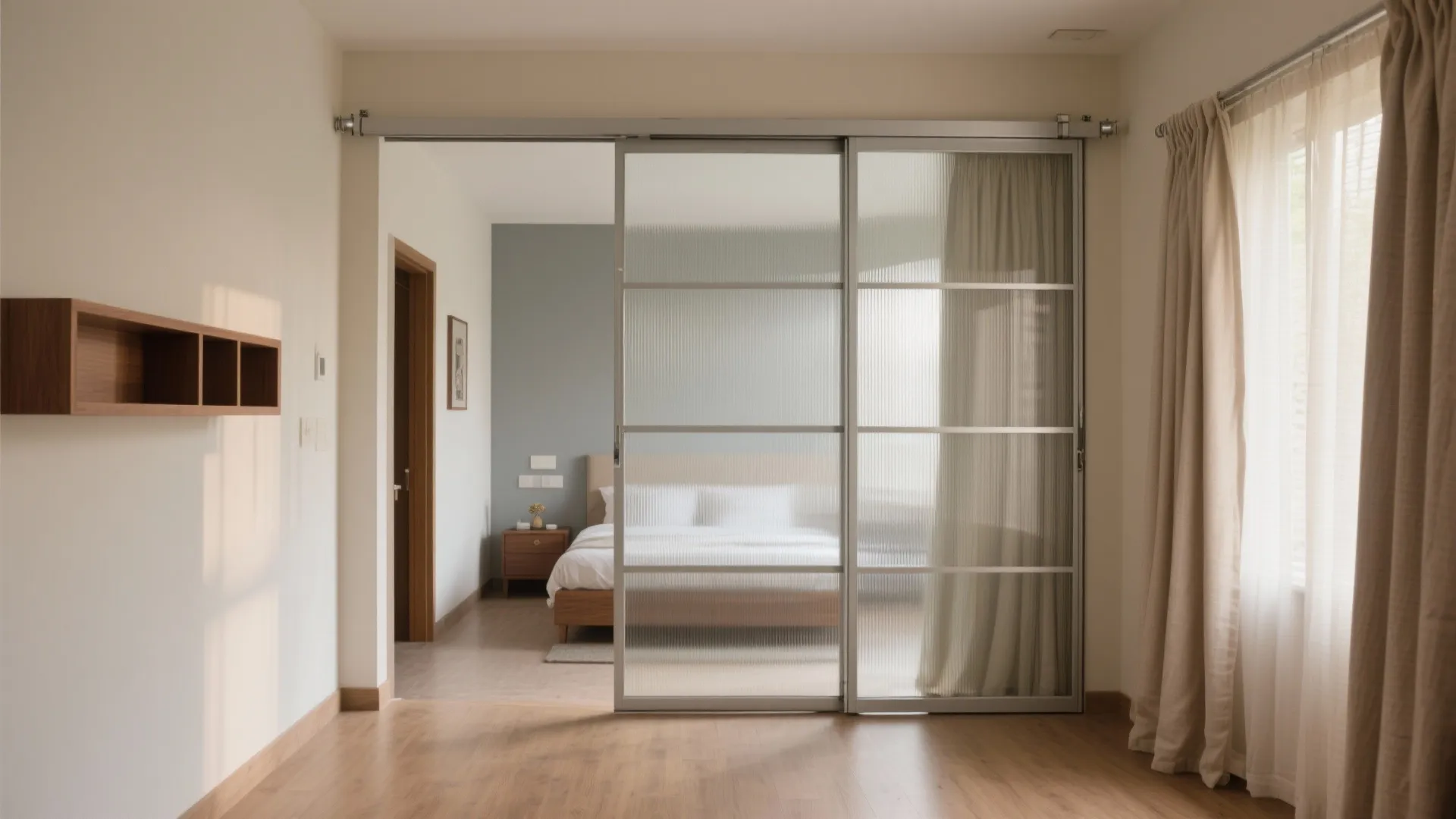 Sliding Partitions for a Flexible Hall–Bedroom Flow