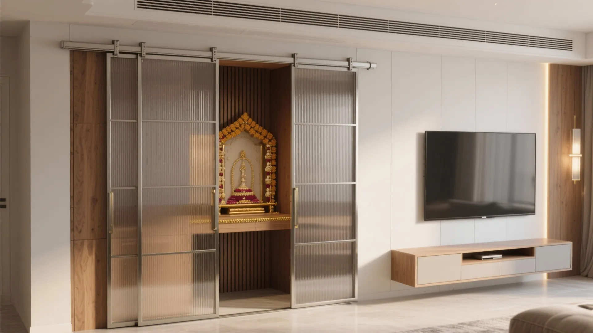 Sliding-Door Shrine Right Beside the Console