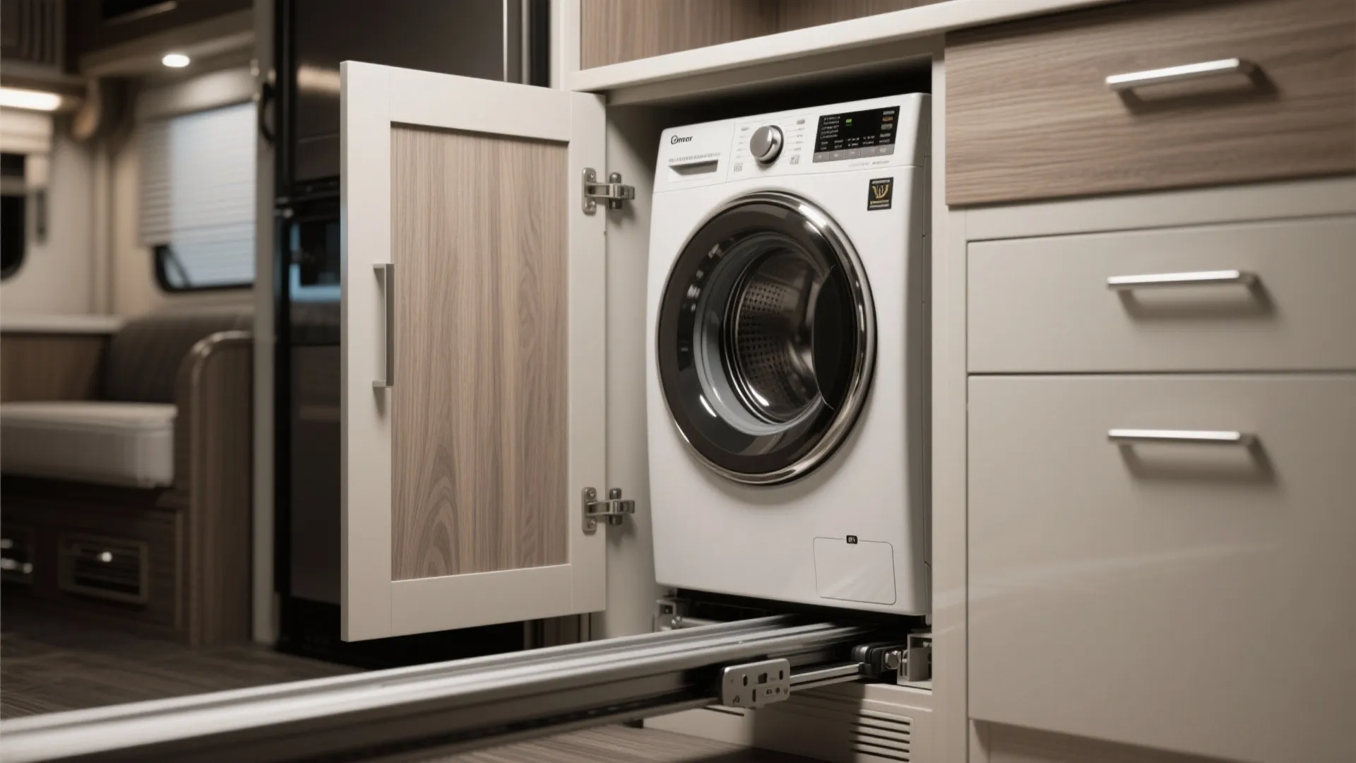 4. Slide-out laundry cabinet