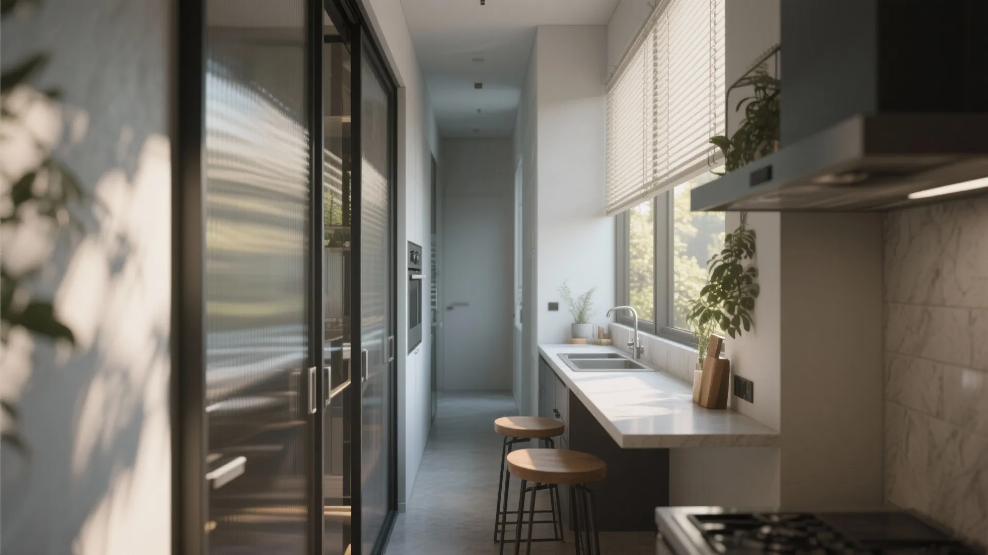 2. Slider-Panel Garage Window with Counter Seating