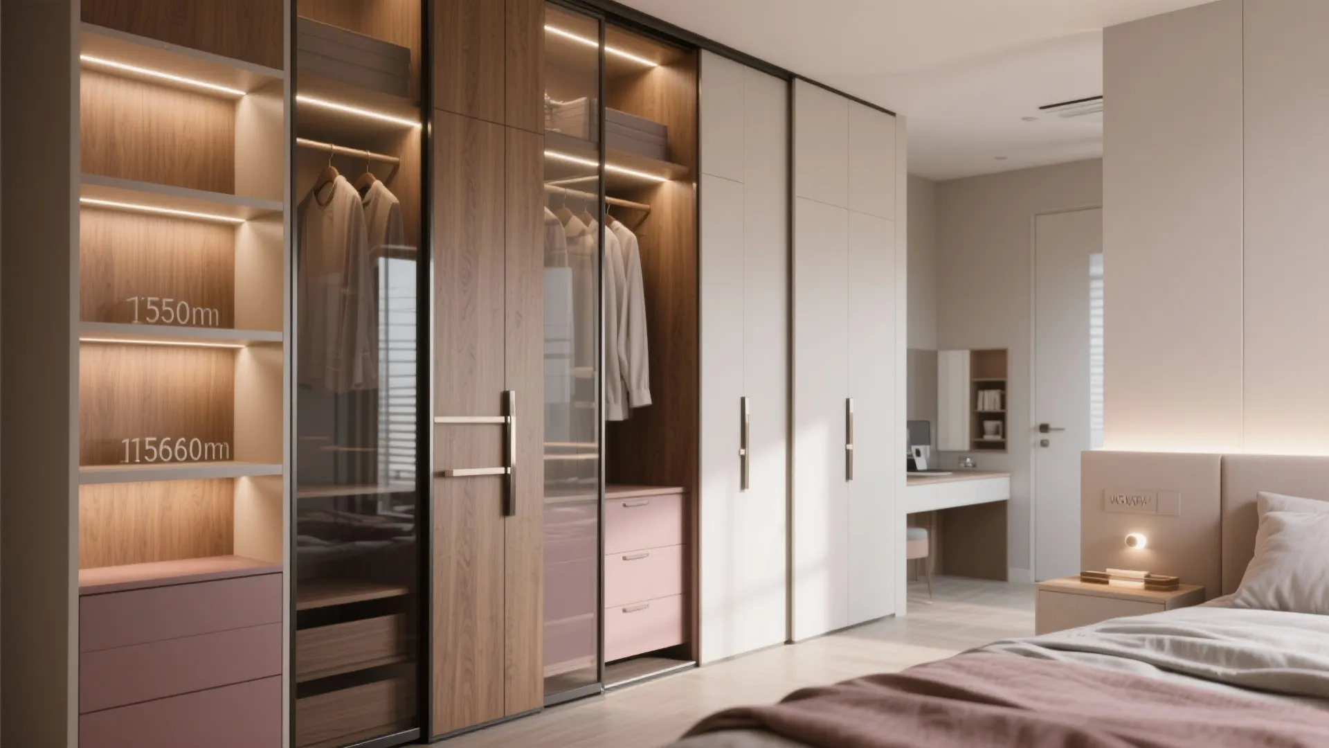 Sliding doors and a storage wall that actually looks chic