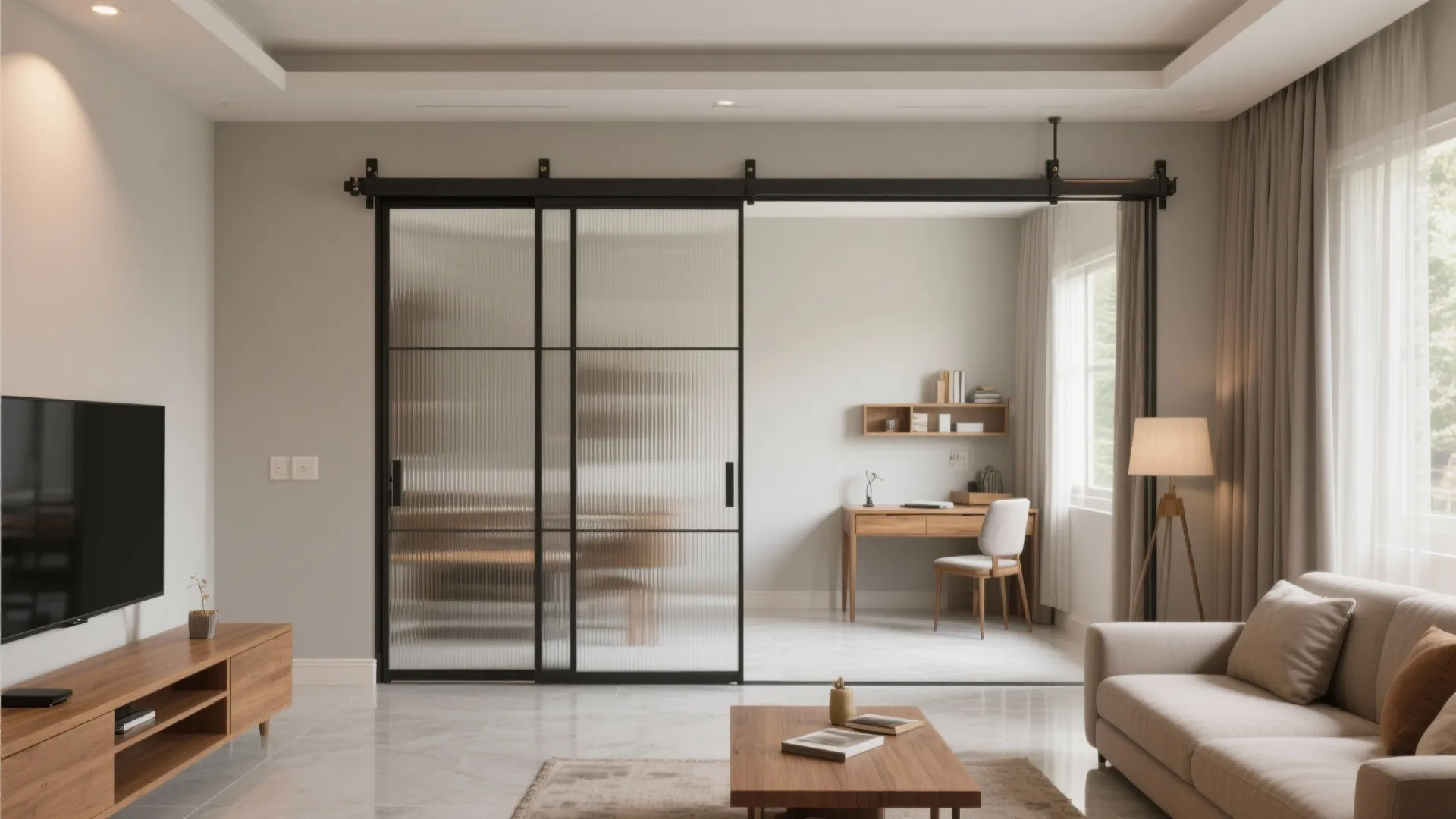 Sliding partitions for flexible zones