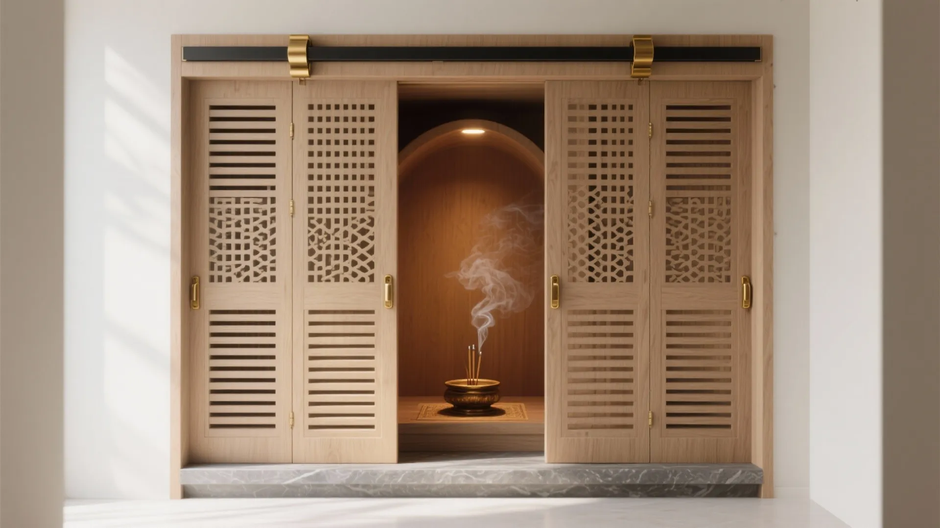 Sliding Plywood Doors for a Prayer Alcove