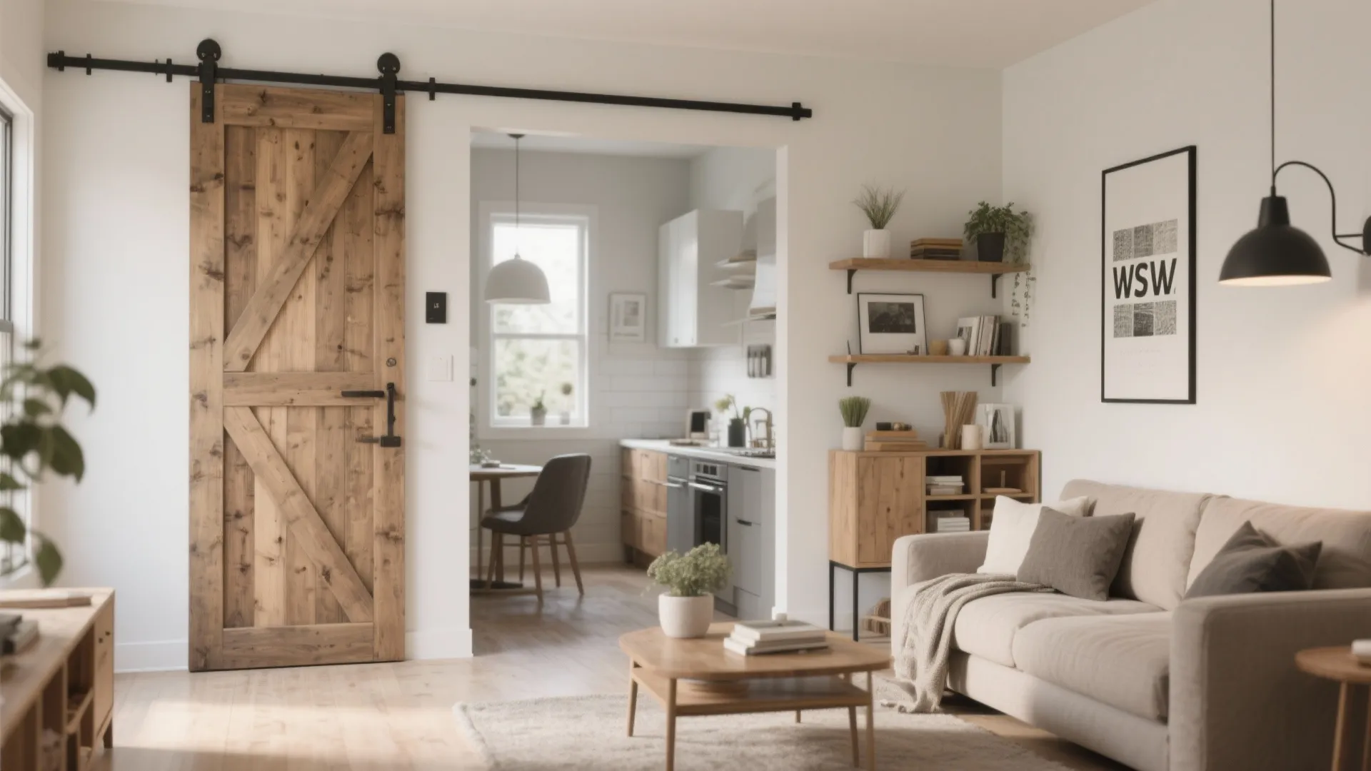 Sliding barn door instead of a swing door