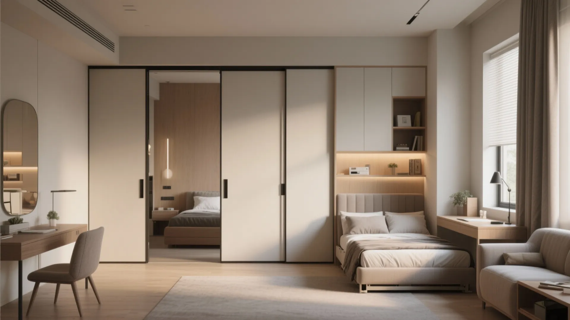 2. Flexible bedrooms with sliding doors