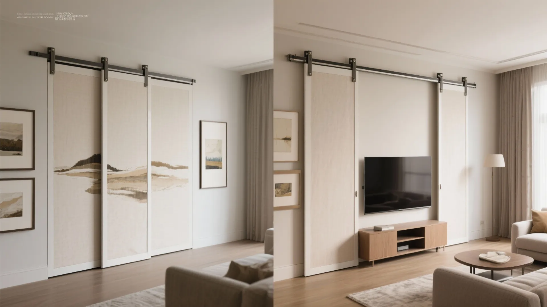 Sliding Panels or Art That Hide the TV (Show or Stow on Demand)