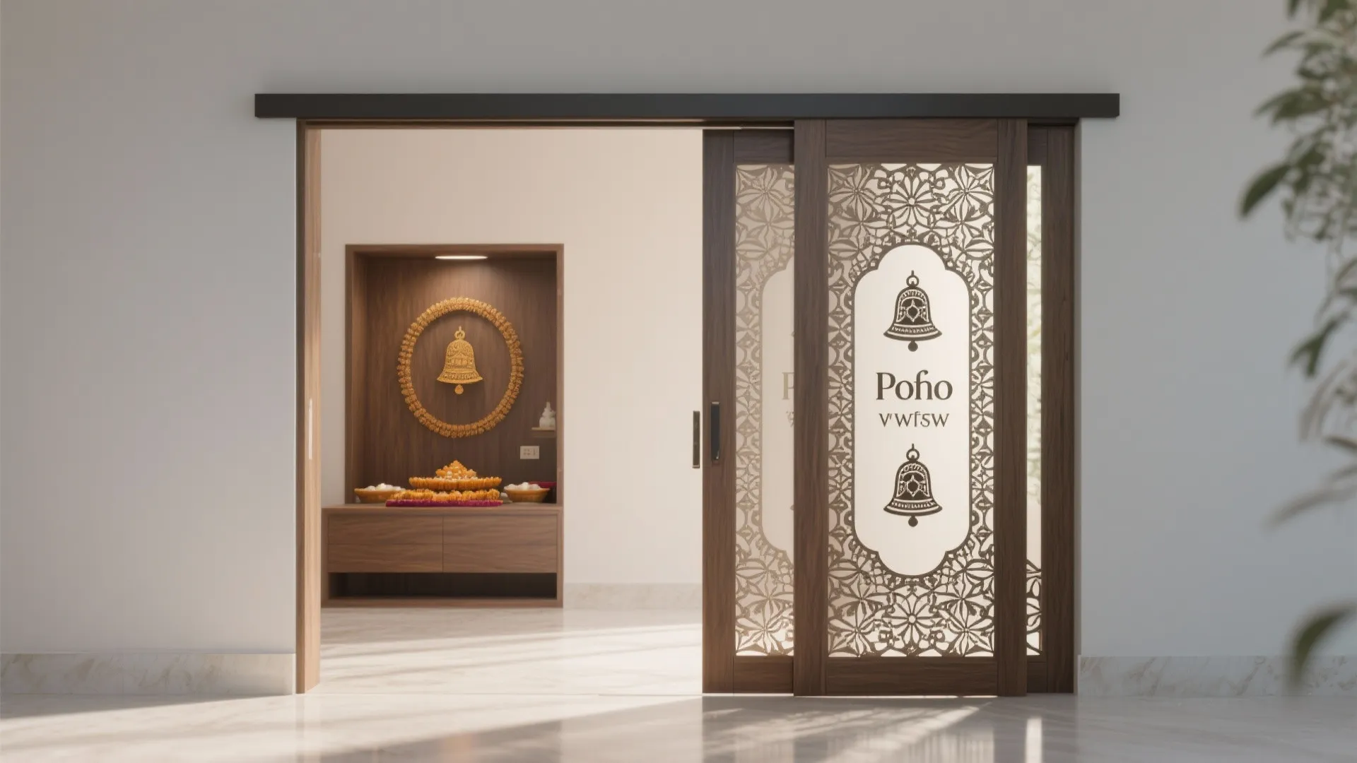 Sliding Door with Bell Motifs