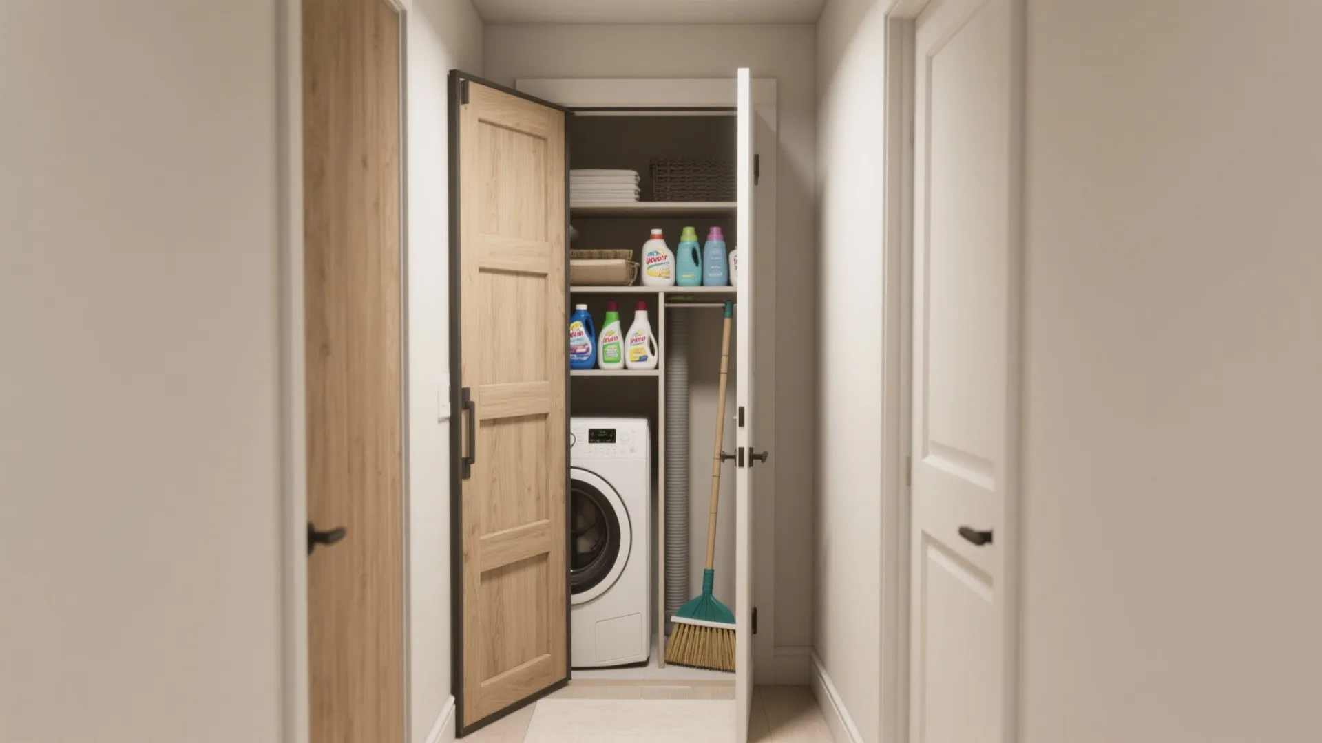 3. Use sliding or bi-fold doors and clever storage