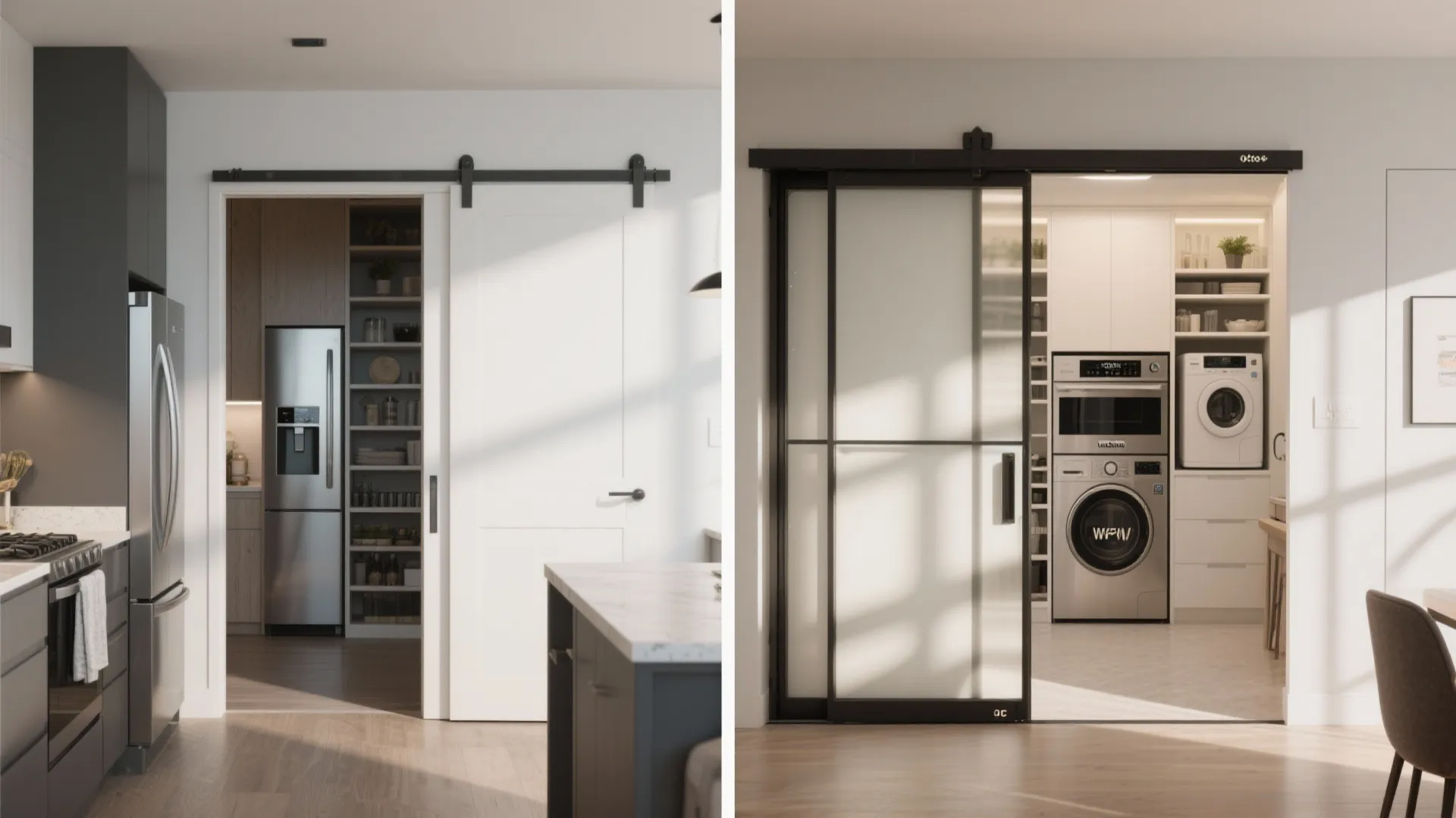 5. Sliding or bifold doors to save swing space