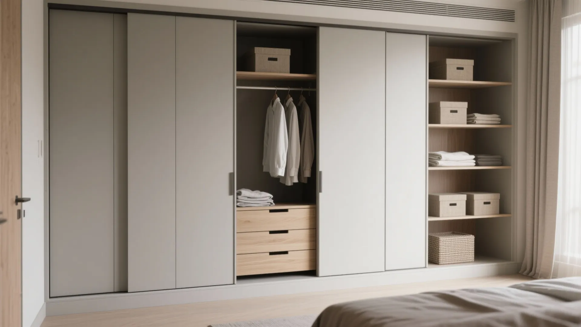 Shallow built-ins with sliding doors