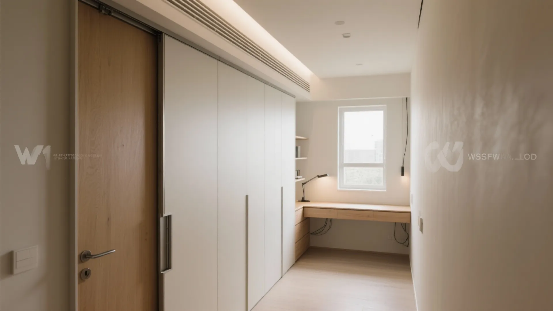 Built-ins with sliding doors and smart nooks