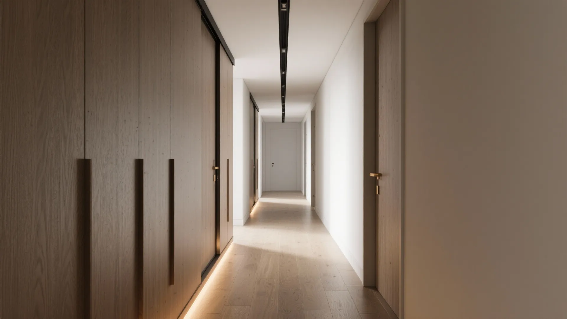 1) Slim built-ins with sliding doors