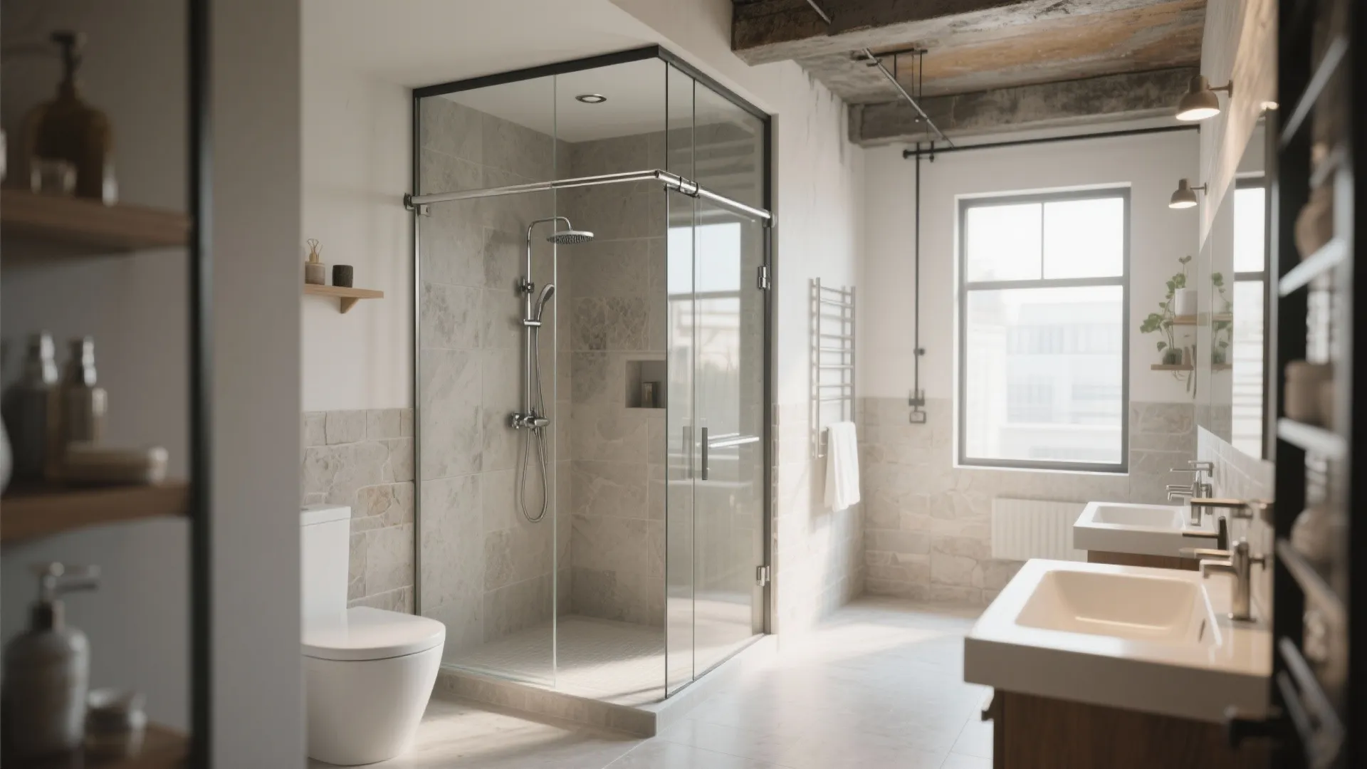 Sliding Clear Glass Partition