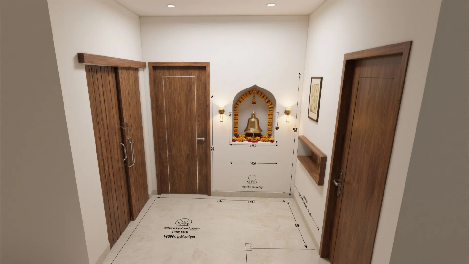 Sliding Teak Door with Jaali Inserts