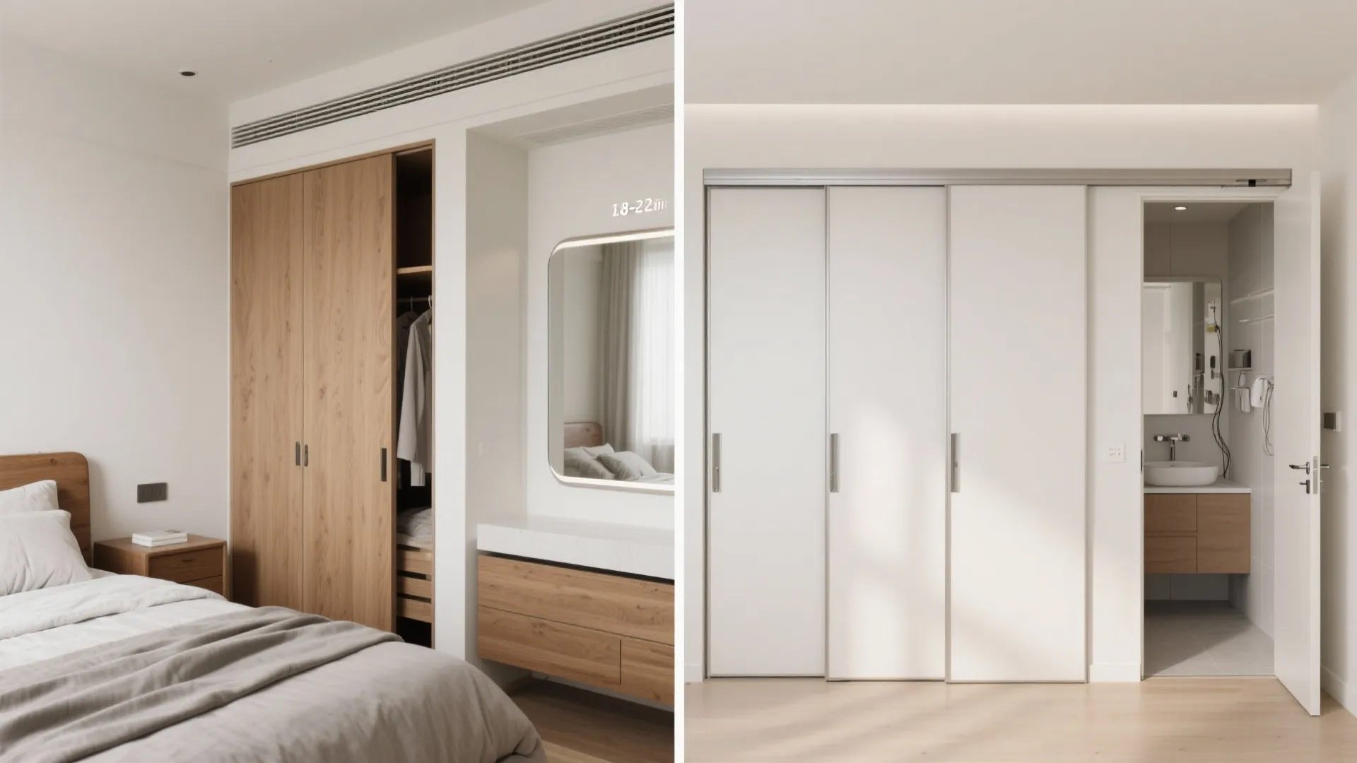 Sliding, pocket, and folding: Save clearance in bedrooms and utility