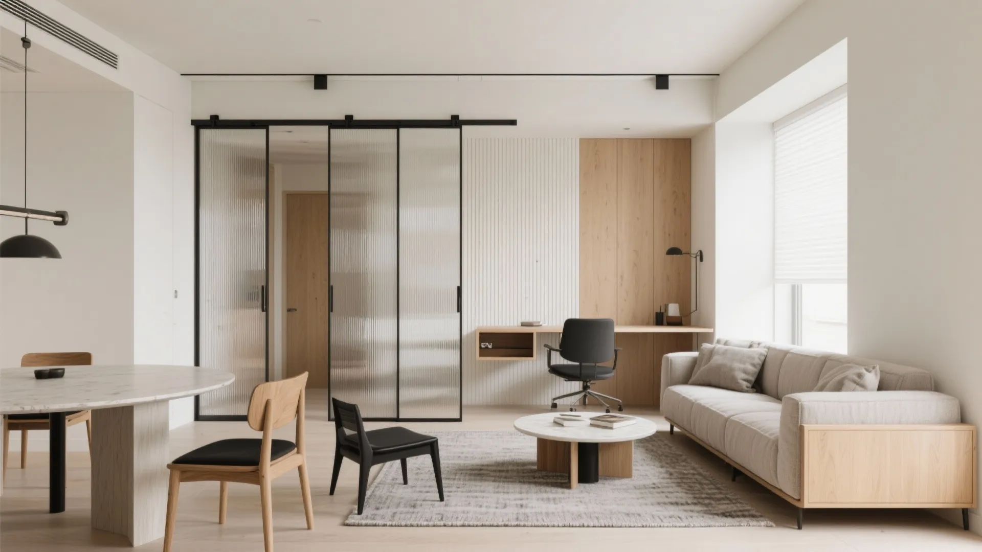 Flexible Open-Plan Living with Sliding Dividers