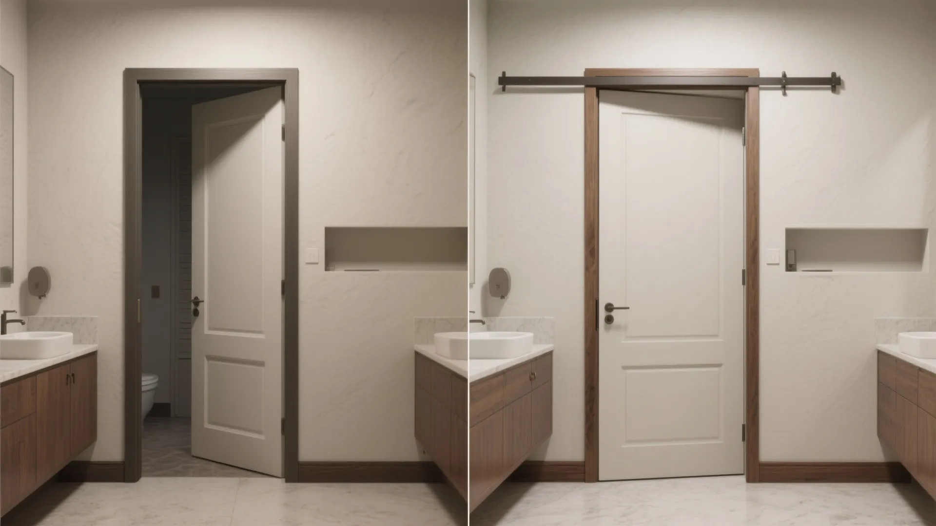 4. Pocket or sliding doors to reclaim space