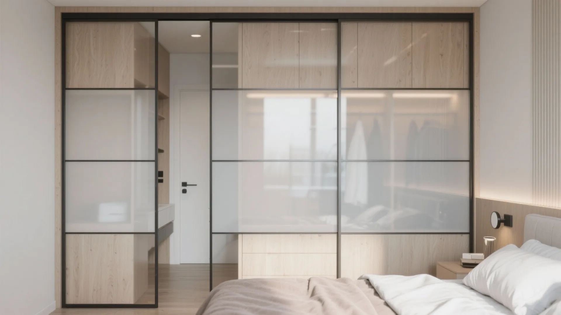Small bedroom with sliding wardrobe doors