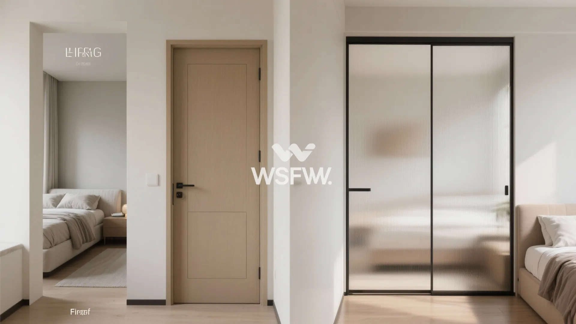 Comparison of swinging and sliding doors in small bedroom