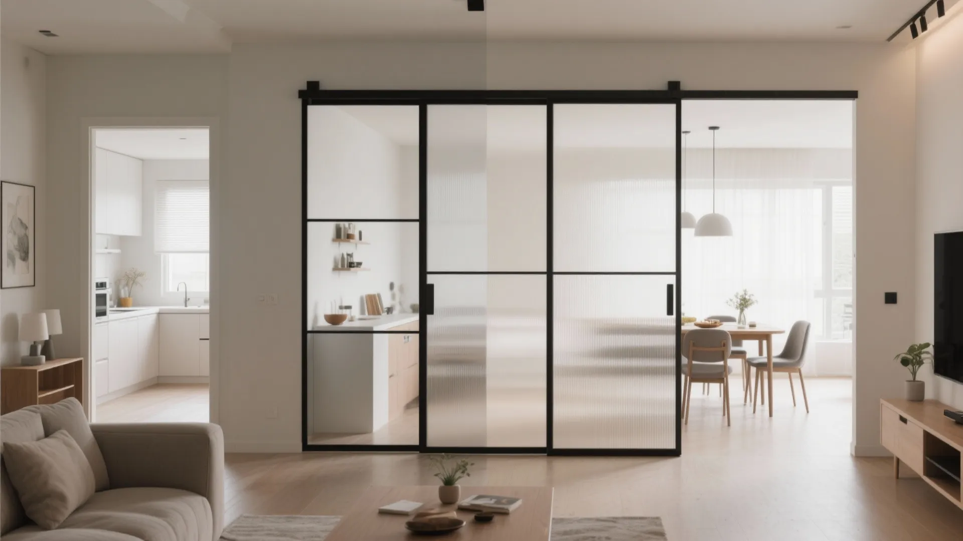 8. Sliding Doors to Hide Dining Area