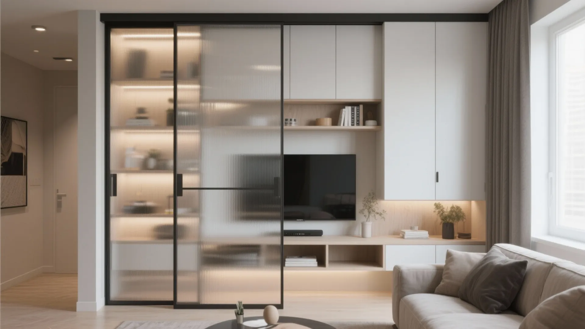 Entertainment Center with Sliding Doors