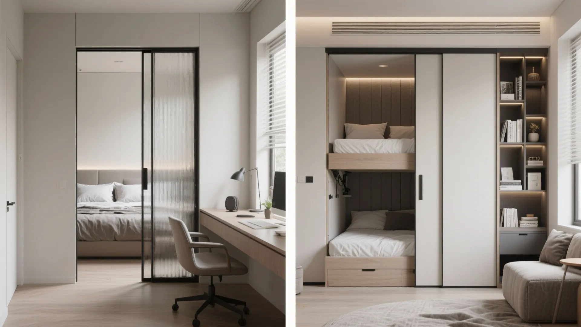 3. Flexible bedroom layouts with sliding doors