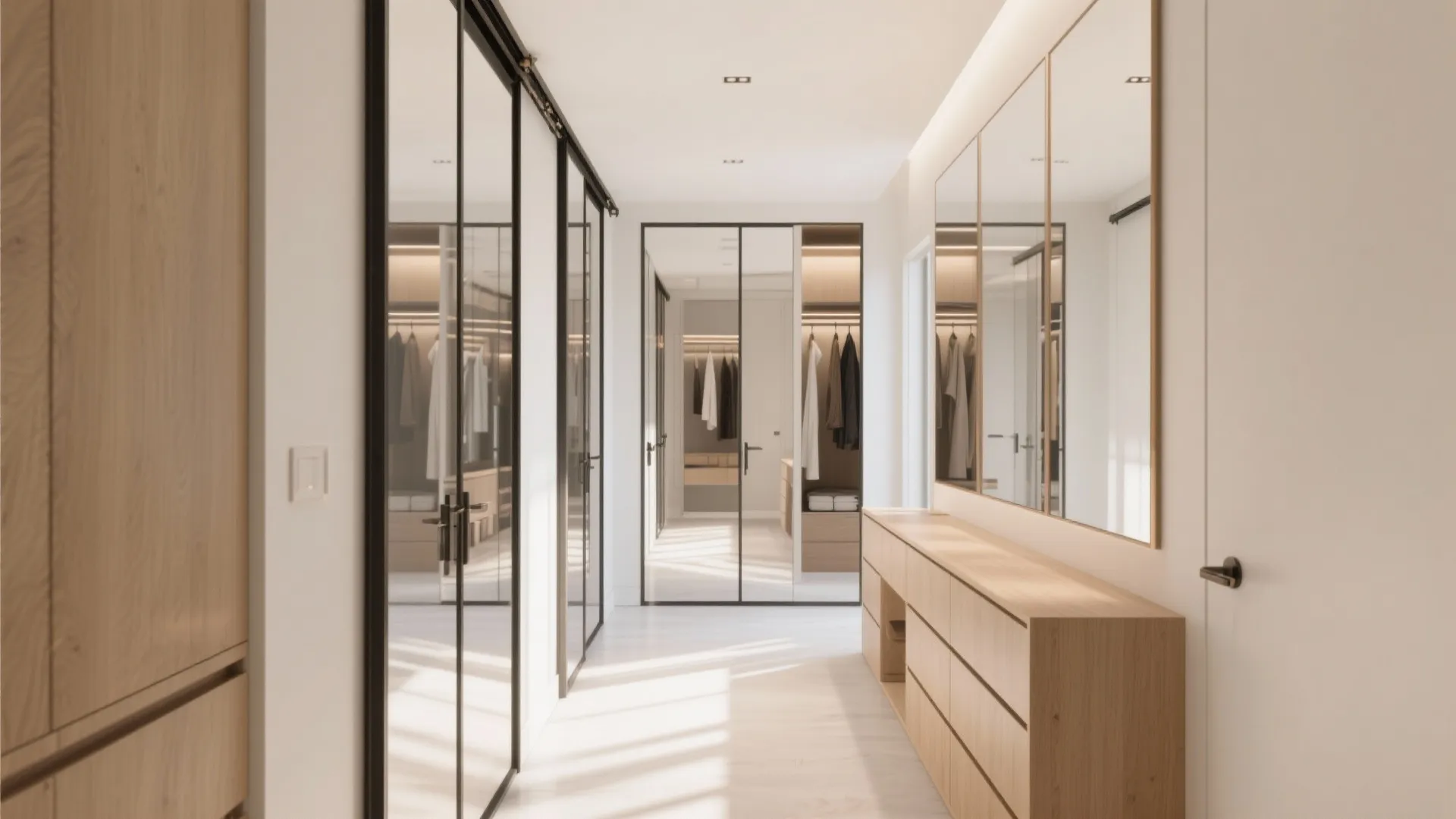 Idea 4: Mirrored closet doors that glide