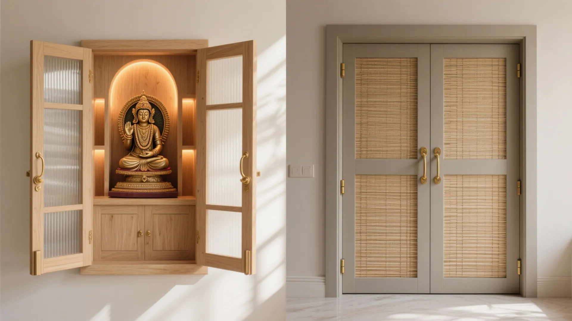 Sliding or Folding Doors for Visual Calm