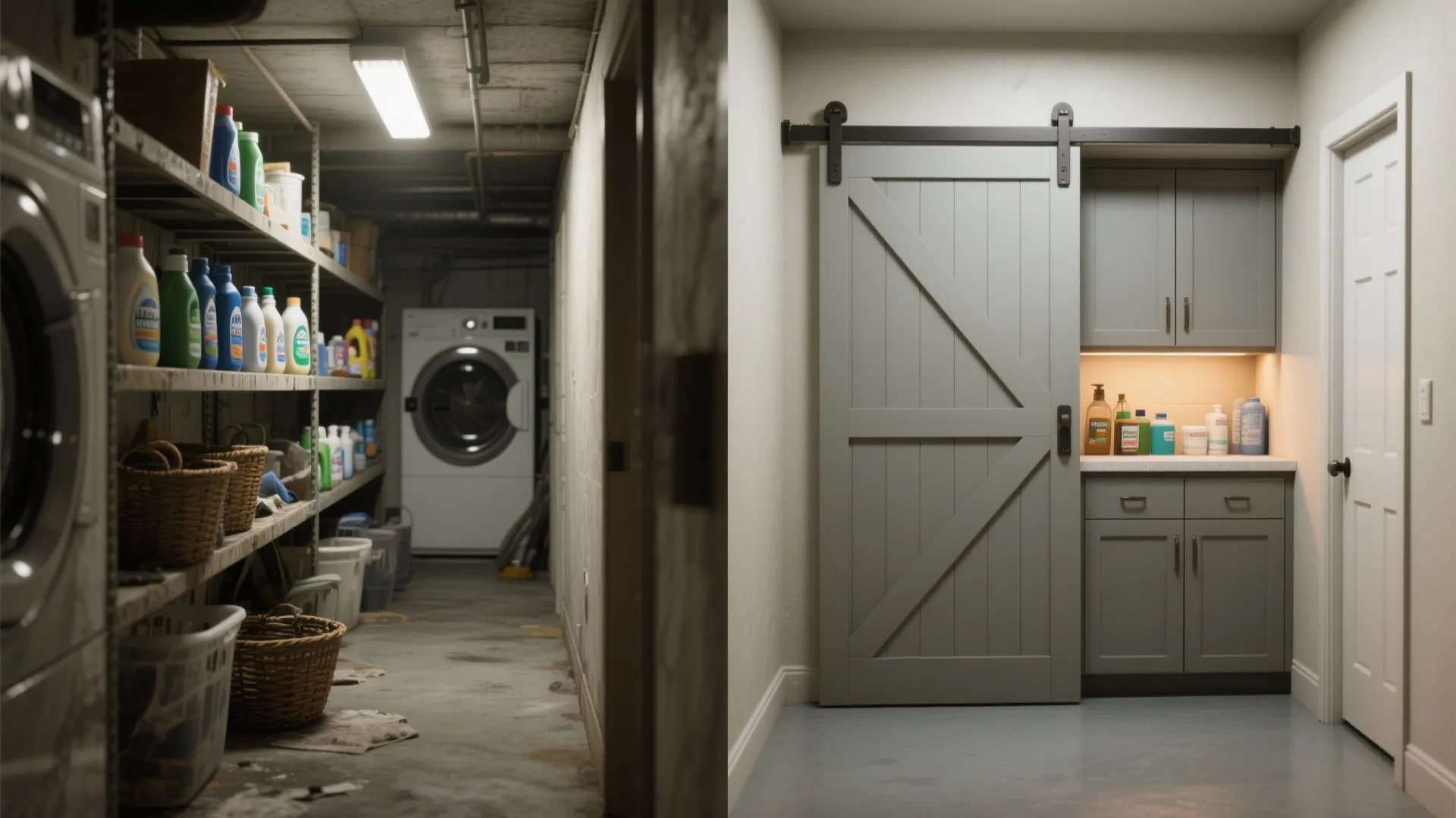 4. Hide clutter with cabinet fronts and sliding doors