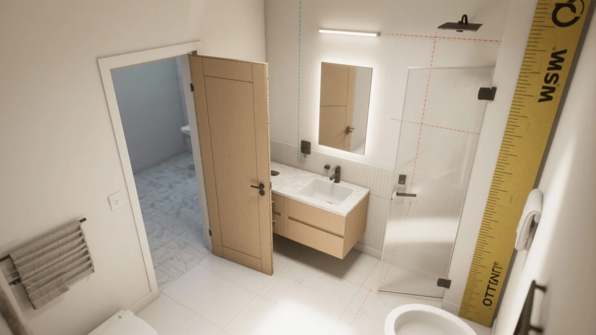 3. Use sliding doors and fold-away counters