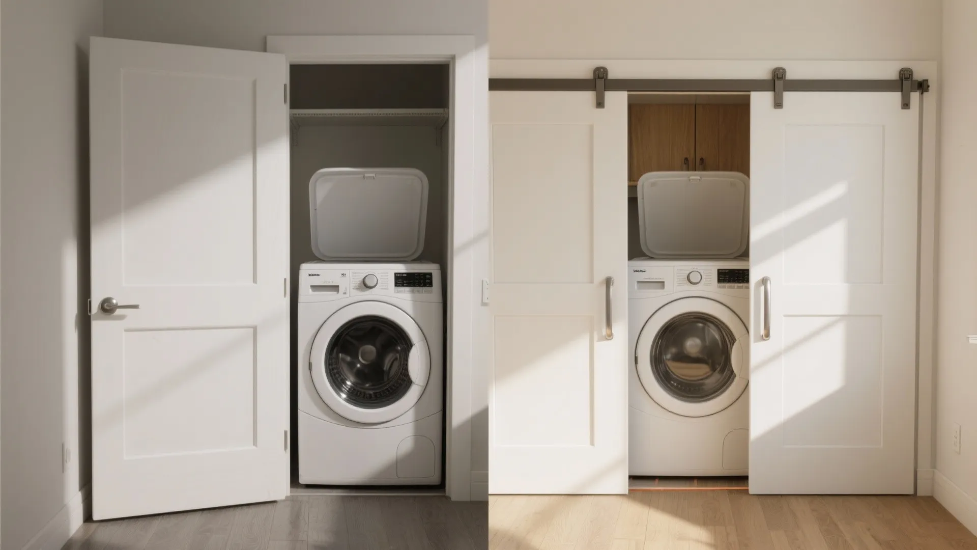 3. Use sliding doors or bi-folds instead of swing doors