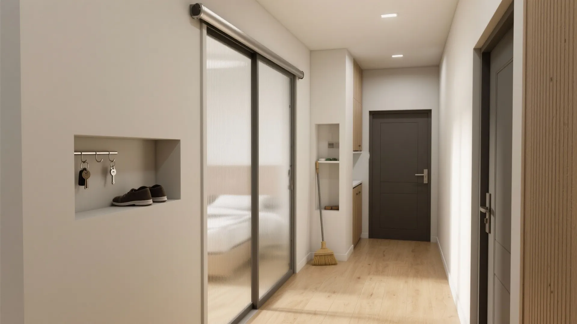 Sliding Doors and Pocket Storage Niches