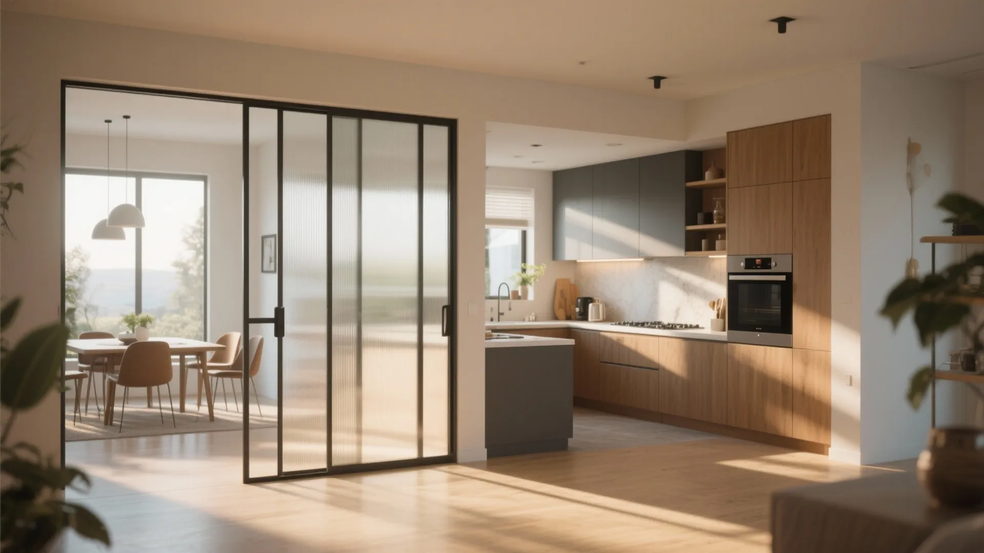 6. Sliding Doors for Open Flow