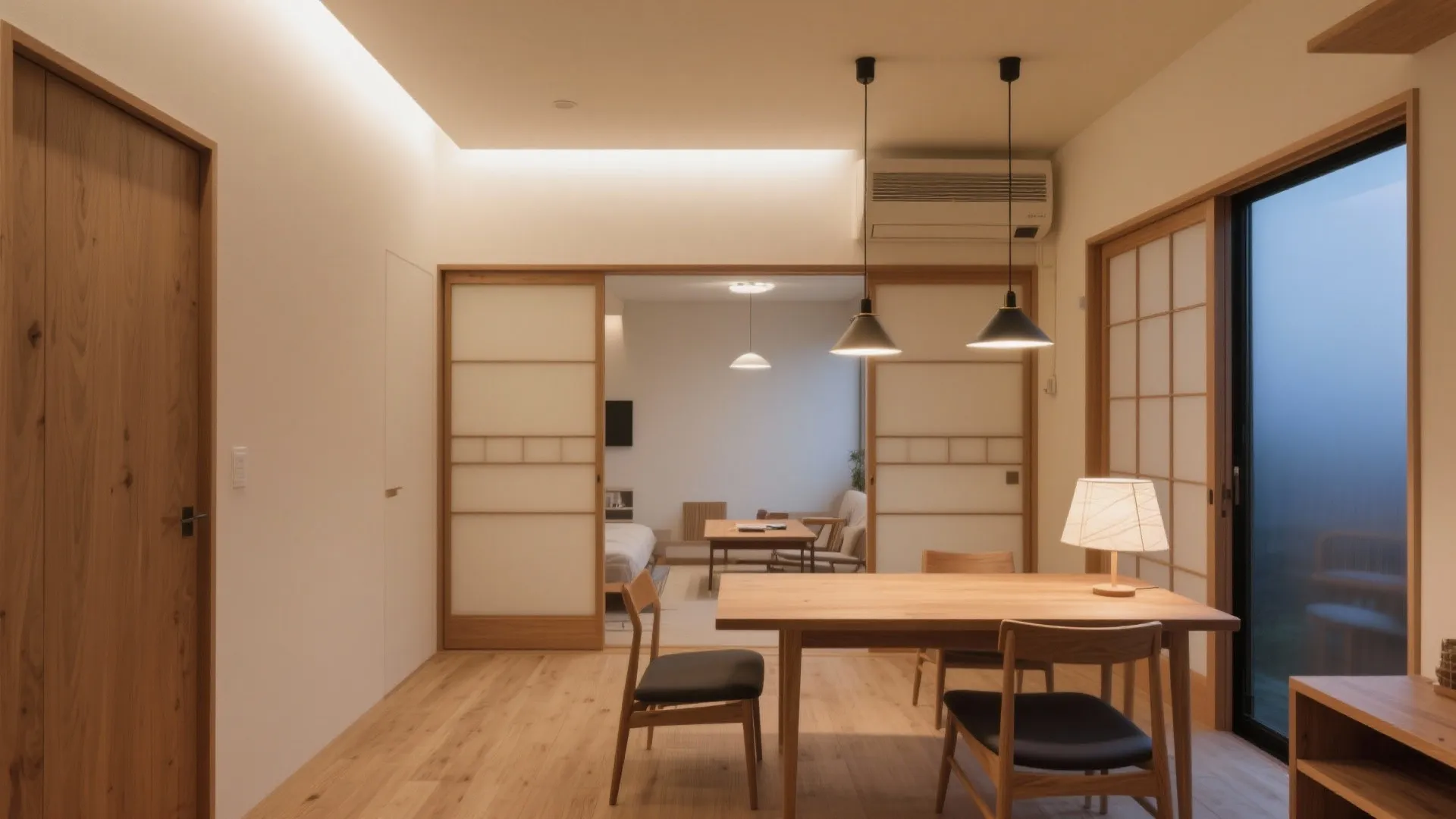 Tips 5: 扉は引き戸、照明は“面＋点”の二段構え（日本都市）