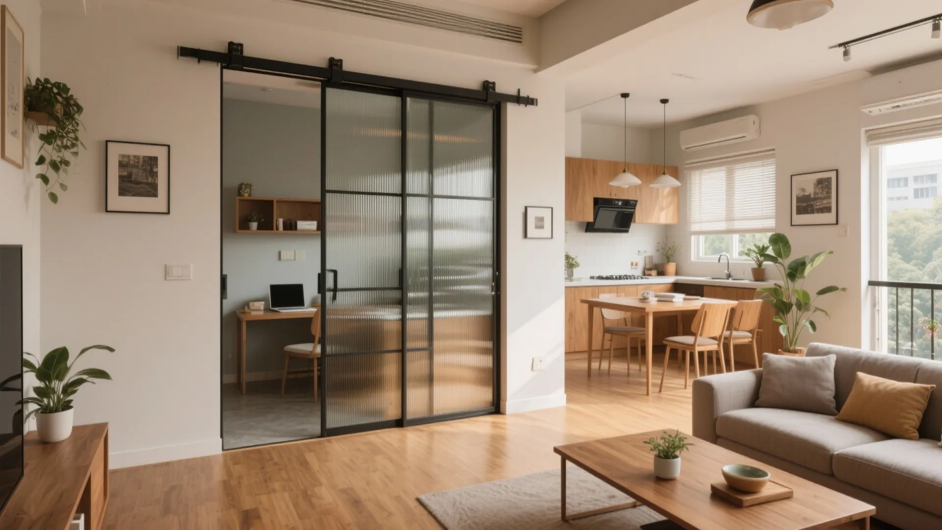 Sliding doors and pocket zones to reclaim circulation