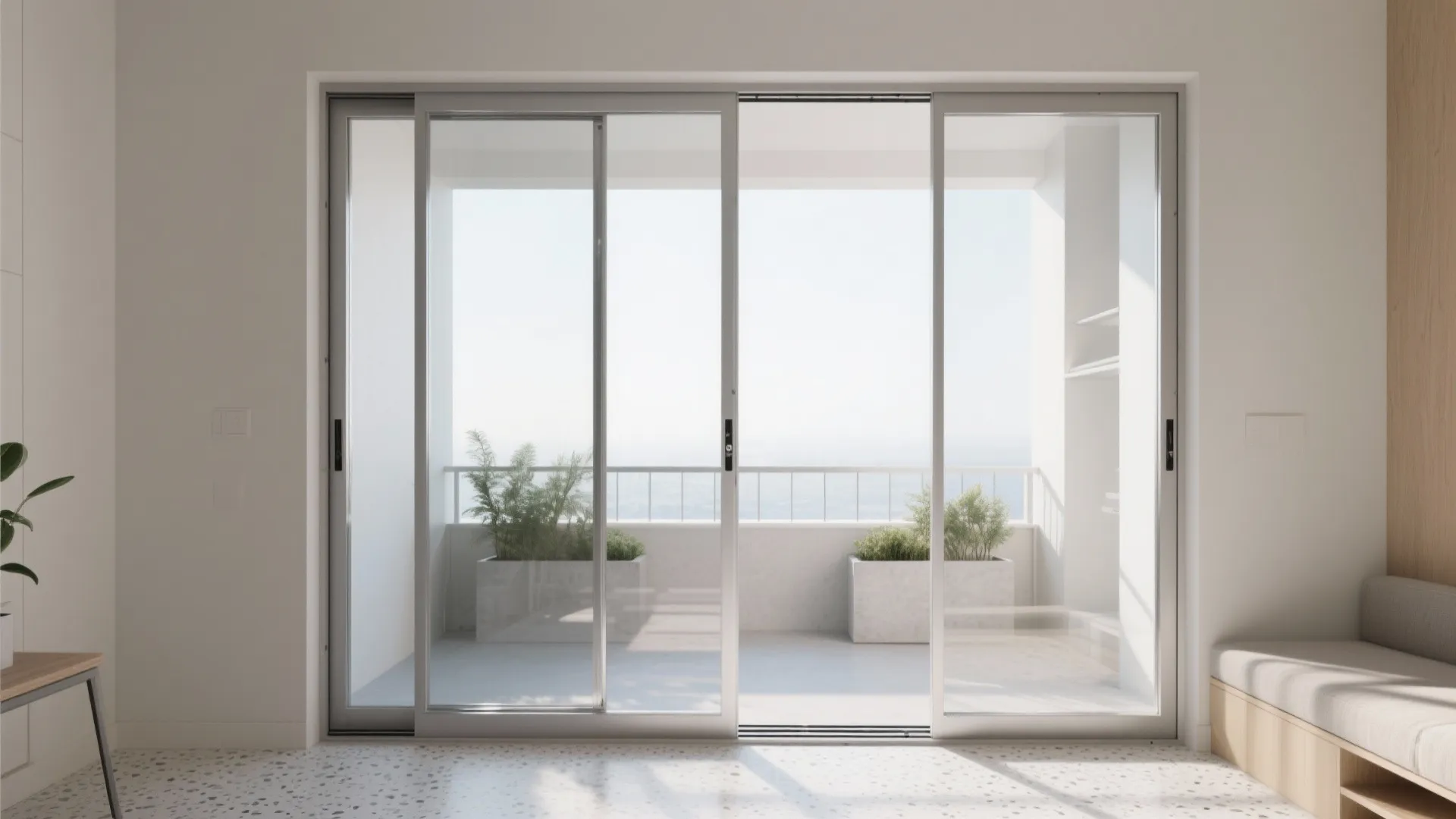 Sliding double doors to save swing space