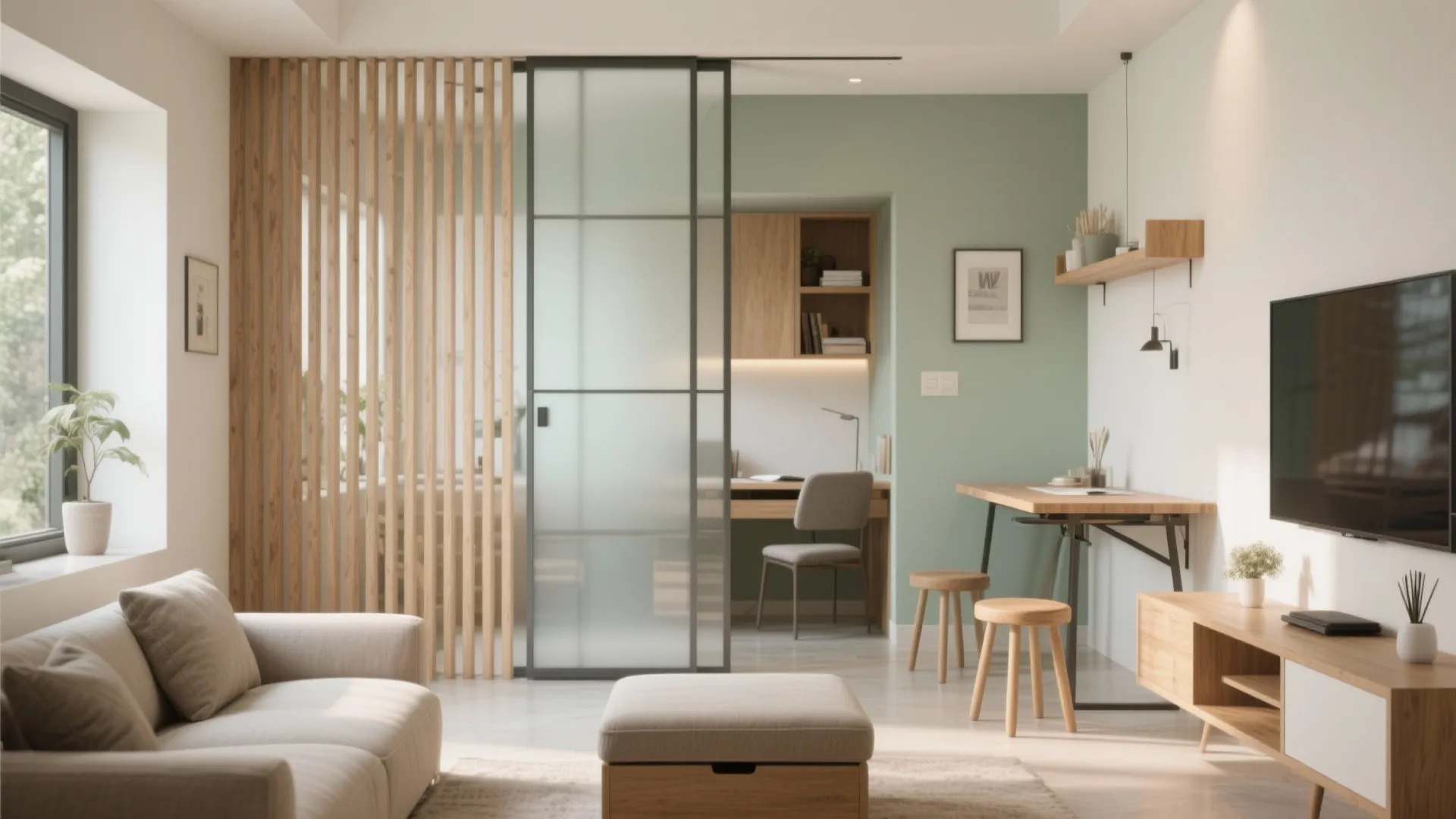 Sliding partitions and multi-functional furniture to flex your plan