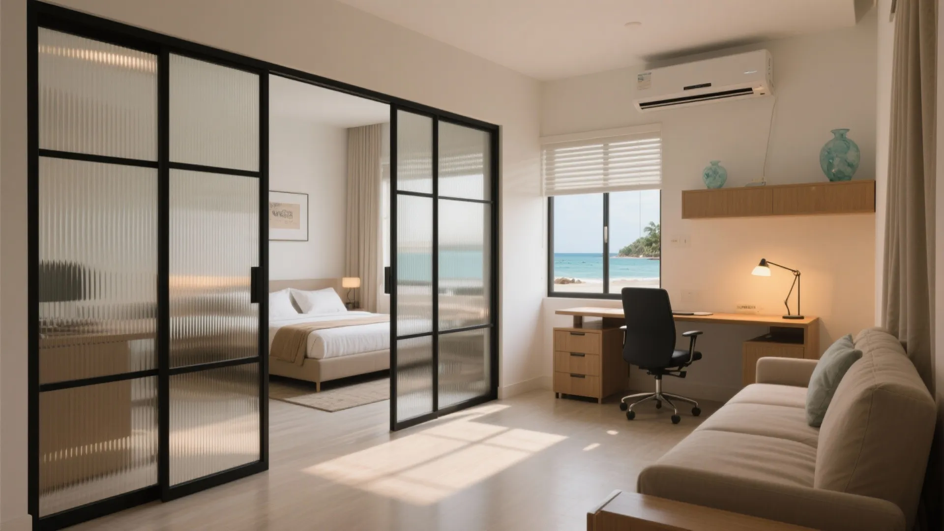 Sliding Partitions for a Flex Room (Office/Guest)