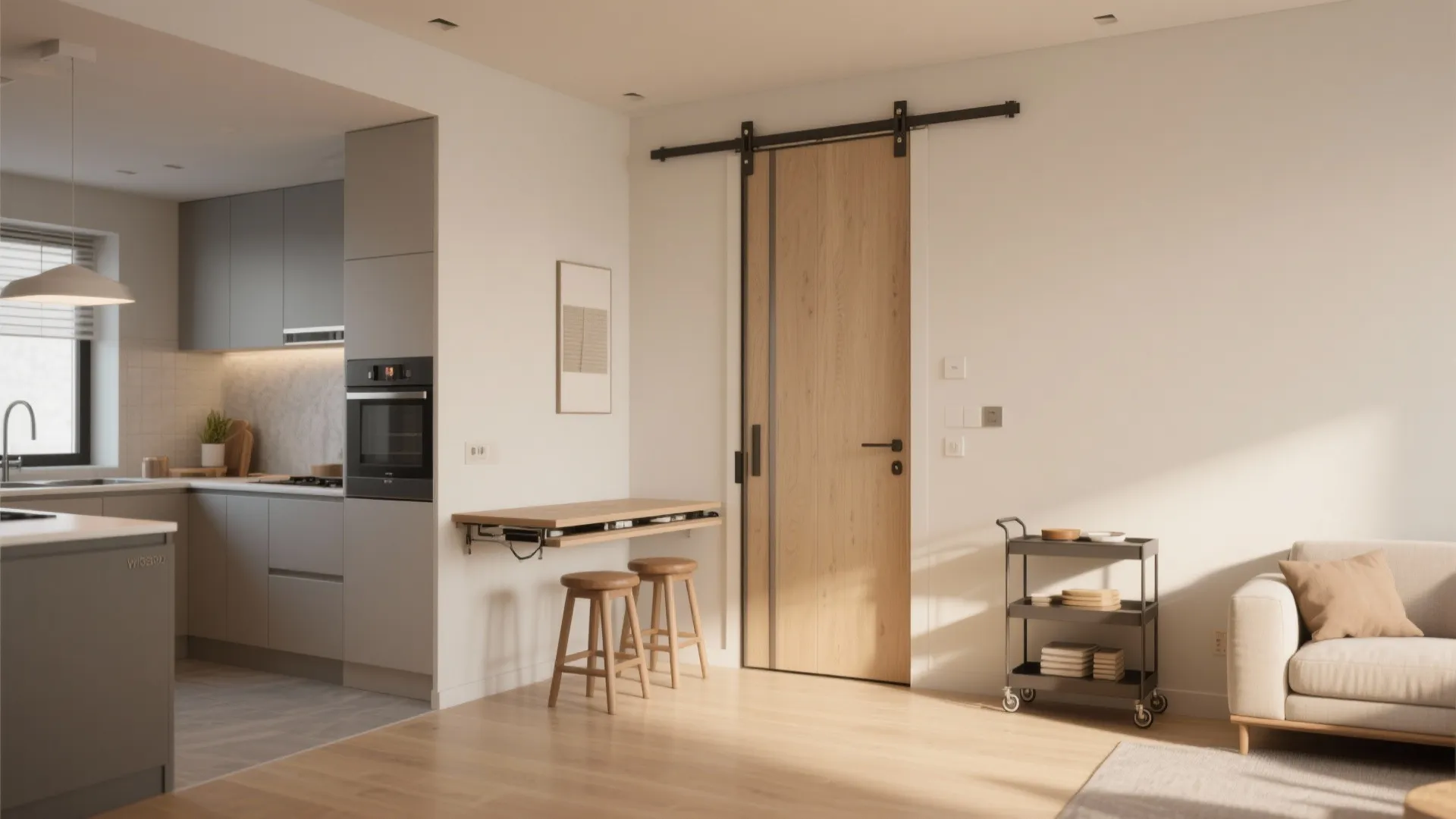 4. Choose sliding doors, fold-away tables, and stackable seating