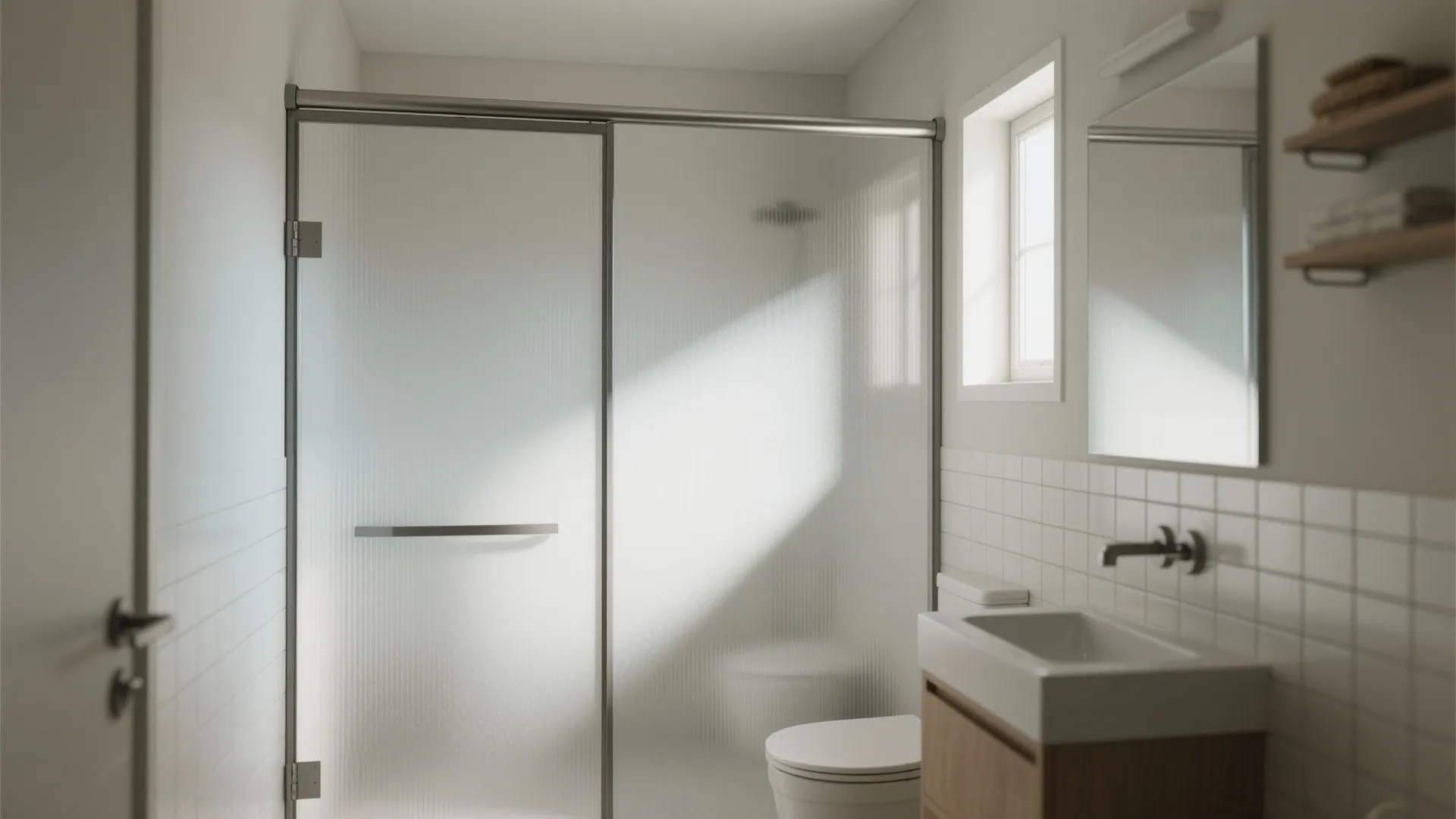 1. Sliding Stall Door with Frosted Glass