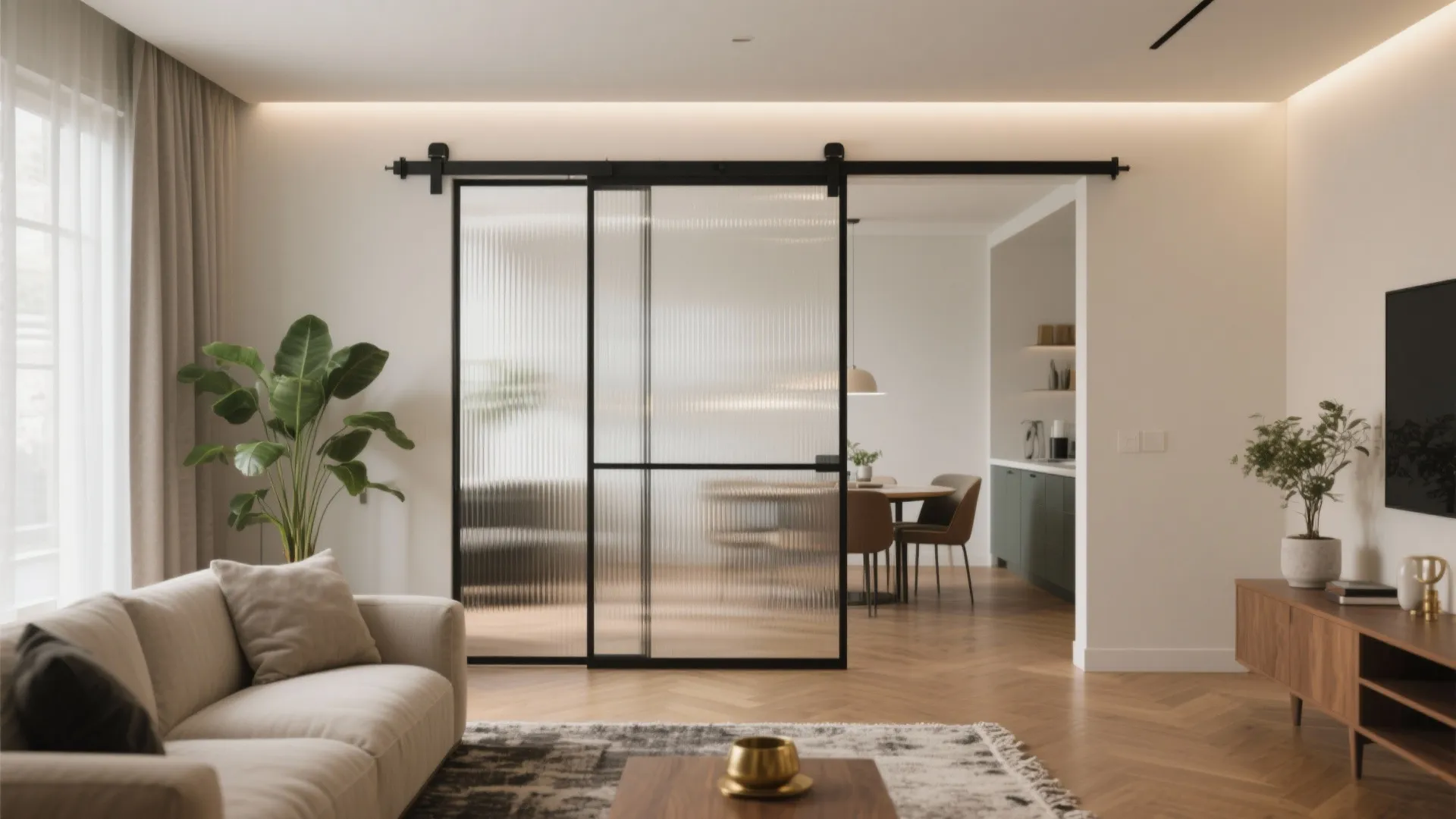 Sliding glass partitions